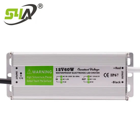 12V 60W Waterproof Power Supply IP67 Electronic LED Driver 
